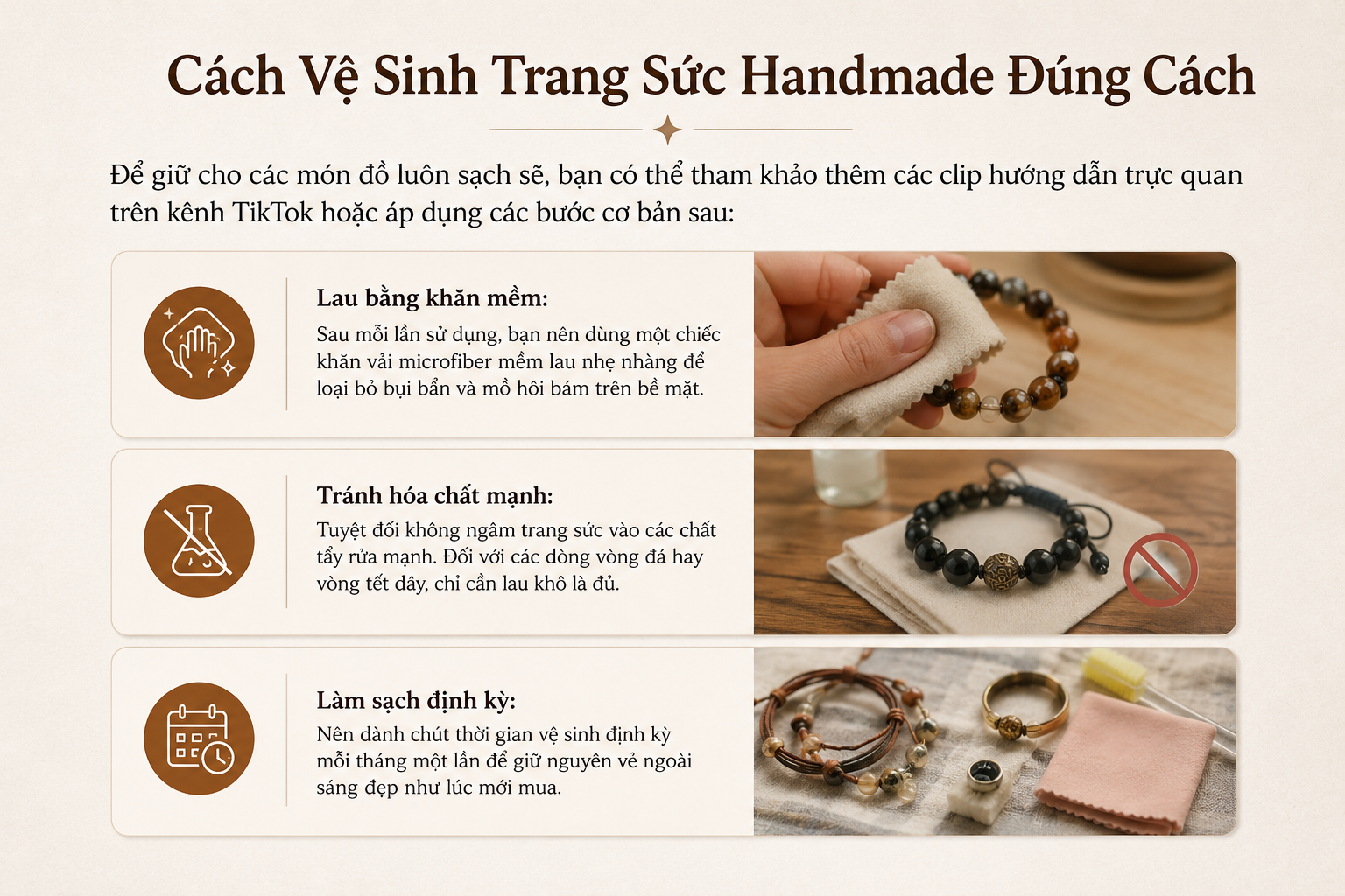bảo quản trang sức handmade